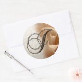 Rond LETTRE MONOGRAPHIQUE J Sticker Mariage Enveloppe (Enveloppe)