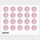 Rond LETTRE MONOGRAPHIQUE J Sticker Roses Rose (Feuille)