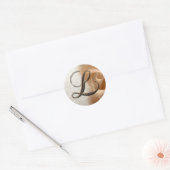 Rond LETTRE MONOGRAPHIQUE L Sticker Mariage Enveloppe (Enveloppe)