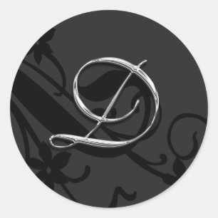 Rond LETTRE MONOGRAPHIQUE Sticker Mariage Enveloppe