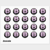 Rond LETTRE NOIRE ET BLANCHE MONOMOBILE B Sticker (Feuille)