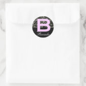 Rond LETTRE NOIRE ET BLANCHE MONOMOBILE B Sticker (Sac)