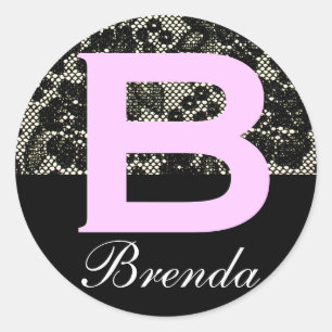Rond LETTRE NOIRE ET BLANCHE MONOMOBILE B Sticker