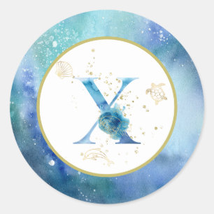 Rond *~* LETTRE X - Sticker d'enveloppe nautique de pla