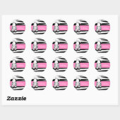 Rond LGC | Un Sticker Zebra Hot Momma rose pâle (Feuille)