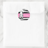Rond LGC | Un Sticker Zebra Hot Momma rose pâle (Sac)