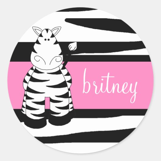 Rond LGC | Un Sticker Zebra Hot Momma rose pâle (Devant)