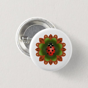 Rond lieveheersbeestje ronde button 3,2 cm