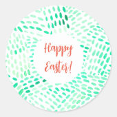 Rond Lignes pointillées motif vert Sticker de Pâques (Devant)