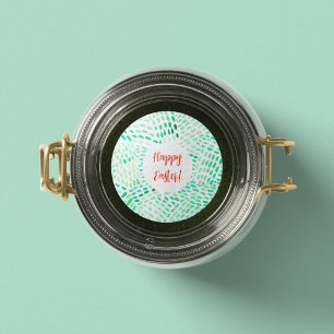 Rond Lignes pointillées motif vert Sticker de Pâques