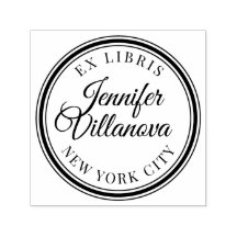 Rond Lijst Ex Libris Library Naam Stempel