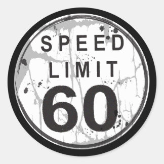 Rond Limite de vitesse 60 Sticker Grungy