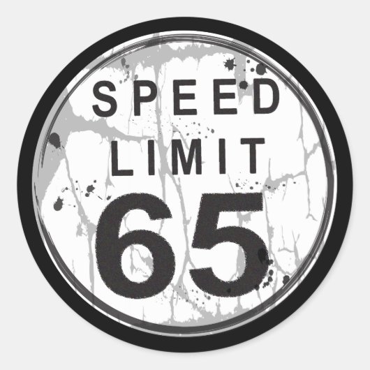 Rond Limite de vitesse 65 Sticker Grungy (Devant)
