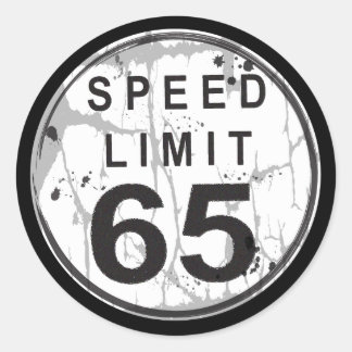 Rond Limite de vitesse 65 Sticker Grungy