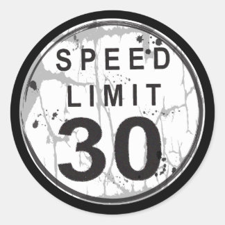 Rond Limite de vitesse Sticker Grungy 30 MPH