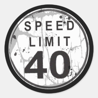 Rond Limite de vitesse Sticker Grungy de 40 mi/h
