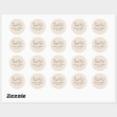 Rond Linge beige Simple Script Welcome Sticker (Feuille)