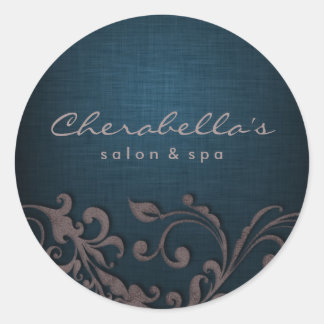 Rond Linge Salon spa sticker denim bleu beige brun