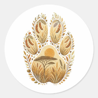 Rond Lion Botanical Footprint Nature Sticker
