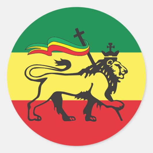 Rond Lion of Judah - Rastafara - Jah Rastafari Sticker (Devant)