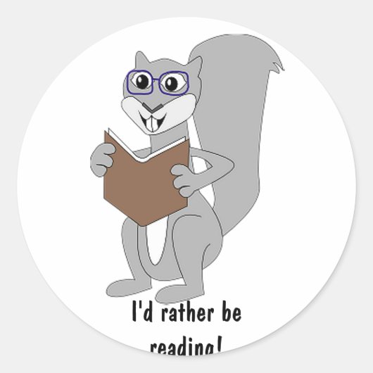 Rond Lire Sticker d'écureuil de dessin (Devant)