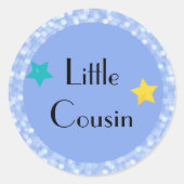 Rond Little Cousin with Stars Classic Round Sticker (Devant)