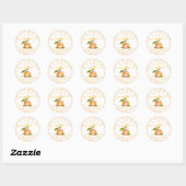Rond Little Cutie Baby Shower Classic Round Sticker (Feuille)