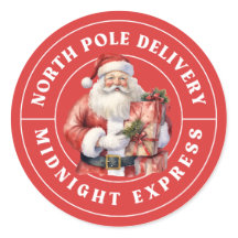 Livraison du pôle Nord Père Noël Sticker Rouge