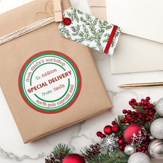 Rond Livraison spéciale Sticker personnalisée de Père N