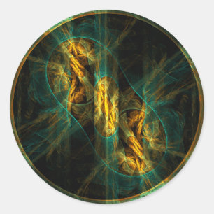 Rond L'oeil de la Jungle Sticker Abstrait Art Round