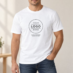 Rond logo bedrijfsnaam locatie personeel t-shirt