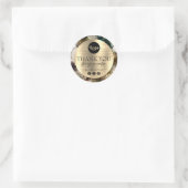 Rond Logo d'aquarelle verte merci sticker (Sac)