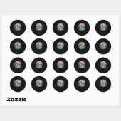 Rond Logo de camping Sticker très Cool (Feuille)
