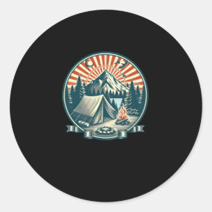Rond Logo de camping Sticker très Cool
