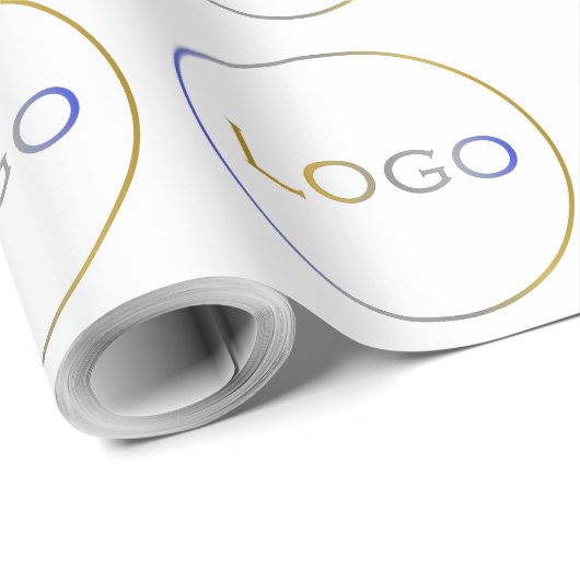 Rond Logo Zakelijk Bedrijf Eenvoudig Groot Wit Cadeaupapier (Rol Hoek)