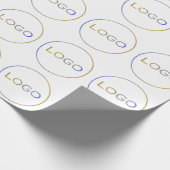 Rond Logo Zakelijk Bedrijf Eenvoudig Groot Wit Cadeaupapier (Hoek)