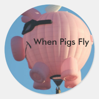 Rond Lorsque Des Chiens Volent Un Sticker À Ballons À A
