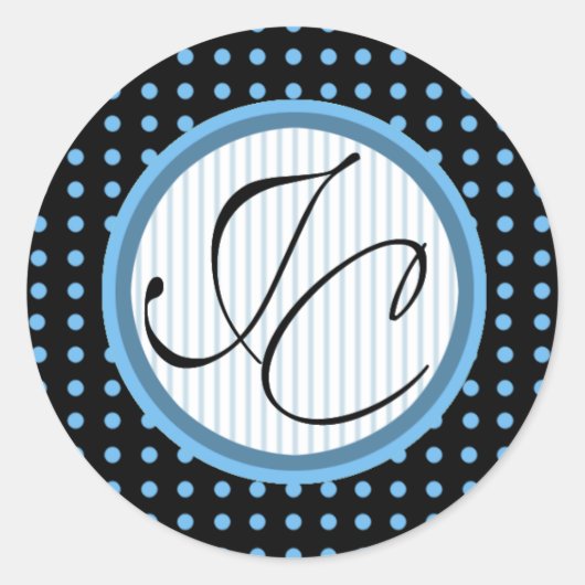 Rond Lotti Dotti - Sticker Initials (Bleu Bébé) (Devant)