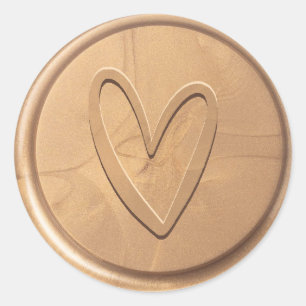 Rond Love Coeur Antique Sticker de cire Or