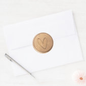 Rond Love Coeur Antique Sticker de cire Or (Enveloppe)
