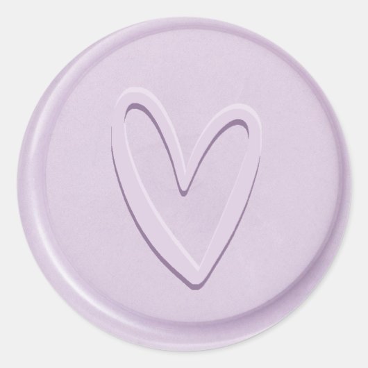 Rond Love Coeur Lilac Sticker cire (Devant)