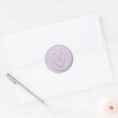 Rond Love Coeur Lilac Sticker cire (Enveloppe)