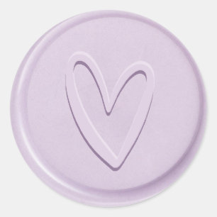 Rond Love Coeur Lilac Sticker cire