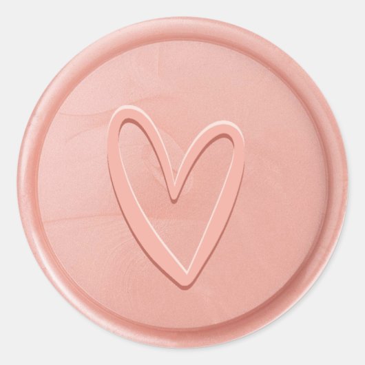 Rond Love Coeur Rose Sticker Cire Rose (Devant)