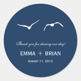 Rond Love Doves Favoriser Sticker / Envelope Seal - Mar