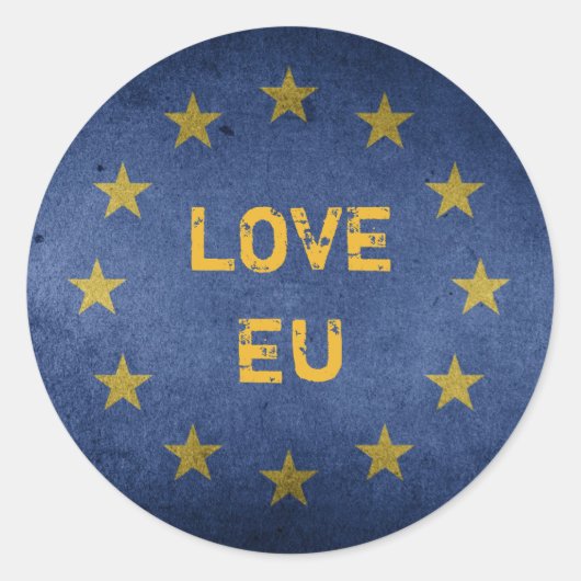 Rond Love EU Anti Brexit Sticker (Devant)