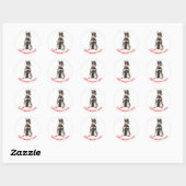 Rond Love Grey Schnauzer Sticker Chien Chien Chien (Feuille)