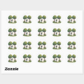 Rond Love in Bloom Mariage Sticker (Feuille)