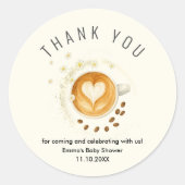 Rond Love is Brewing Baby Shower Sticker (Devant)