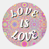 Rond Love Is Love Pride Classic Round Sticker (Devant)